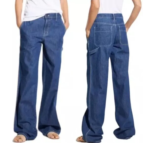 Vince Carpenter Baggy Jeans Pants Relaxed Fit Wide Leg Women's Size 31 Utility - Picture 1 of 12